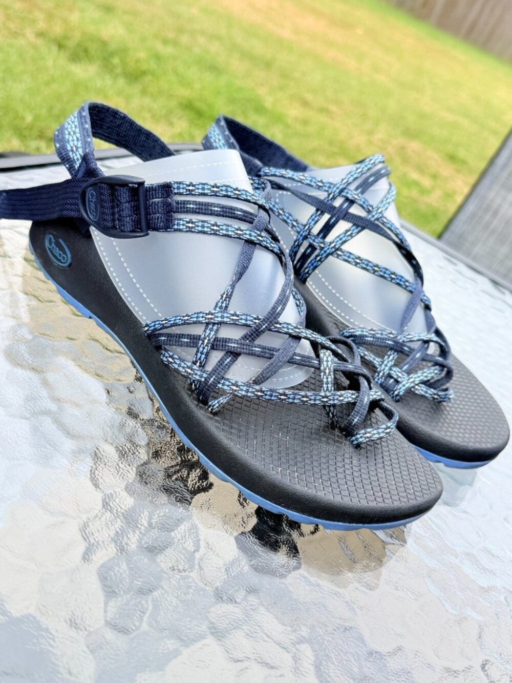 Chaco ZX/2 Womens 10 Hollow Eclipse Blue Strappy Hiking Sandals Gorpcore 4310